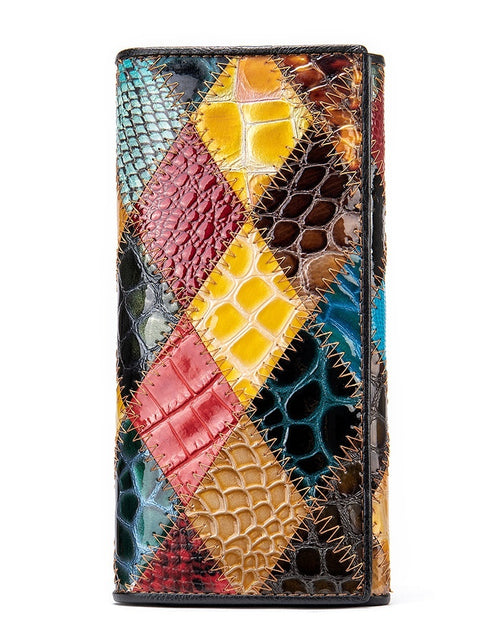 Load image into Gallery viewer, Women&#39;s Leather Storage Mid-length Personalized Cowhide Stitching Wallet
