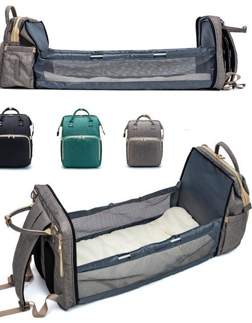 Load image into Gallery viewer, USB Charging Version Mommy Bed Backpack Folding Large Capacity Multi-function
