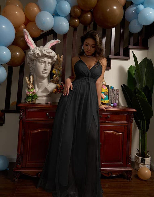 Load image into Gallery viewer, Women&#39;S Sexy Deep V Neck Split Cocktail Party Formal Bridesmaid Maxi Dress
