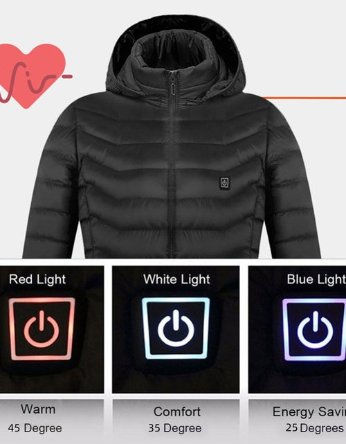Load image into Gallery viewer, Winter Heated Jacket USB Electric Cotton Coat Zip-up Heater Thermal Clothing Heating Vest For Men
