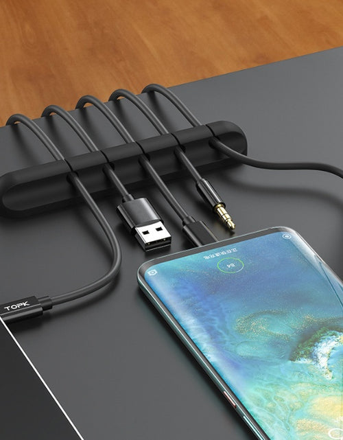 Load image into Gallery viewer, Silicone USB Cable Winder Desktop Cable Organizer Management Multipurpose Clips Cables Protector For Wired Headphones
