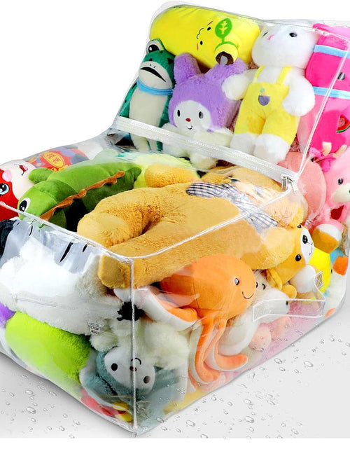 Load image into Gallery viewer, Transparent Pvc Children&#39;s Toy Storage Bag Stool Dual-use
