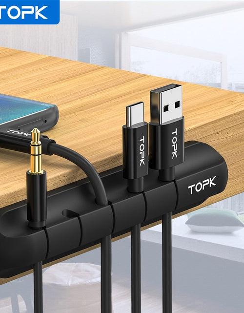 Load image into Gallery viewer, Silicone USB Cable Winder Desktop Cable Organizer Management Multipurpose Clips Cables Protector For Wired Headphones
