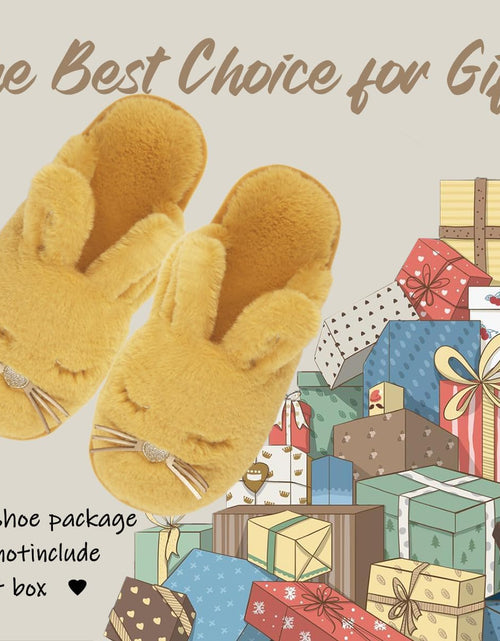 Load image into Gallery viewer, Bunny Slippers for Women Fuzzy Cute Animal Memory Foam Indoor House Slippers Easter Thanksgiving Christmas Slippers Gifts
