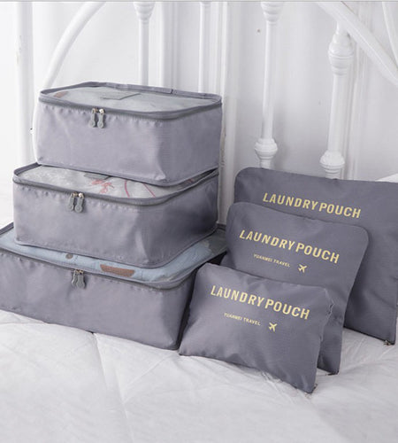 6 PCS Travel Storage Bag Set for Clothes Tidy Organizer