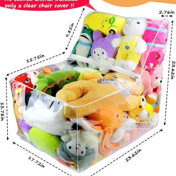 Transparent Pvc Children's Toy Storage Bag Stool Dual-use