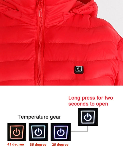 Load image into Gallery viewer, Winter Heated Jacket USB Electric Cotton Coat Zip-up Heater Thermal Clothing Heating Vest For Men
