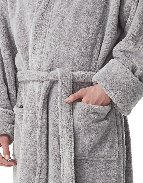 Load image into Gallery viewer, Men&#39;S Fleece Robe, Long Hooded Turkish Bathrobe
