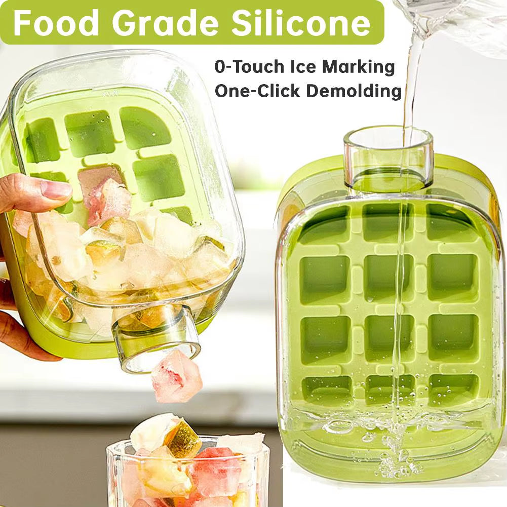 ChillSip Bottle Set – Stylish Water Bottle with Straw &amp; Zero-Contact Ice Cube Tray