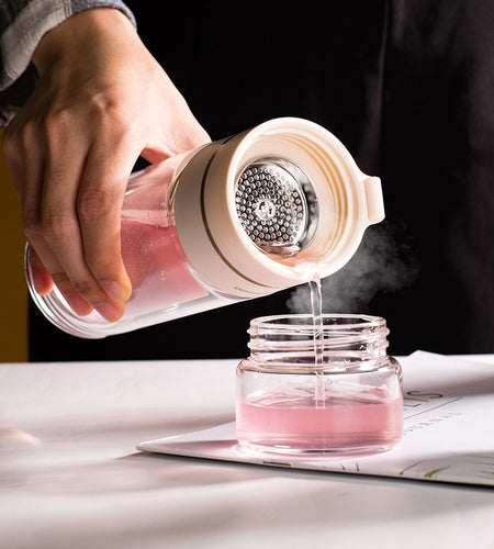 Glass Water Bottle With Tea Infuser Filter Tea Separation Double Wall Glass Bottle Leakproof Water Bottle