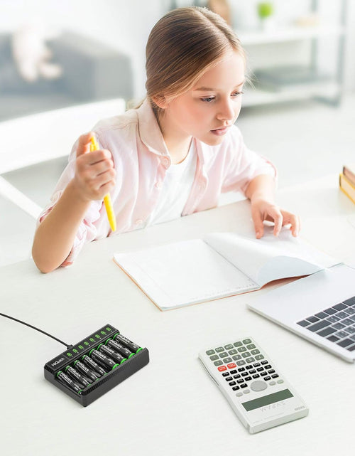 Load image into Gallery viewer, 8 Bay Smart Battery Charger with AA &amp; AAA Rechargeable Batteries- Fast Charging Household and 2800Mah Batteries 4 Pack 1100Mah
