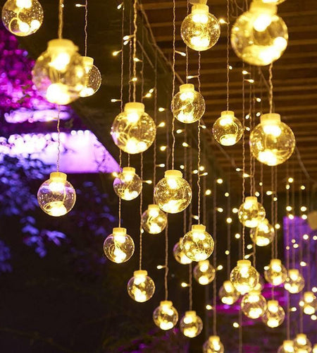 Led Wish Orbs Lighting Chain Star Moon Curtain Light Starry Sky