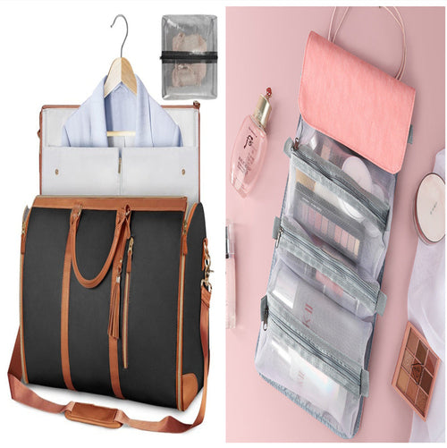 Large Capacity Travel Duffle Bag Women's Handbag Folding Suit Bag