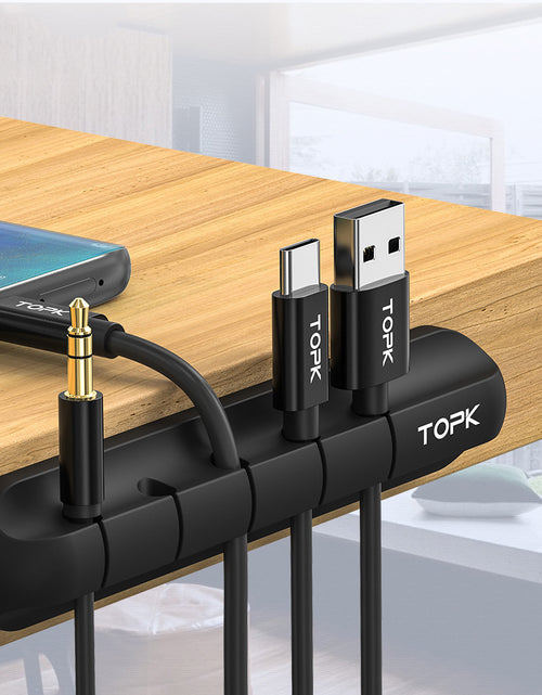 Load image into Gallery viewer, Silicone USB Cable Winder Desktop Cable Organizer Management Multipurpose Clips Cables Protector For Wired Headphones
