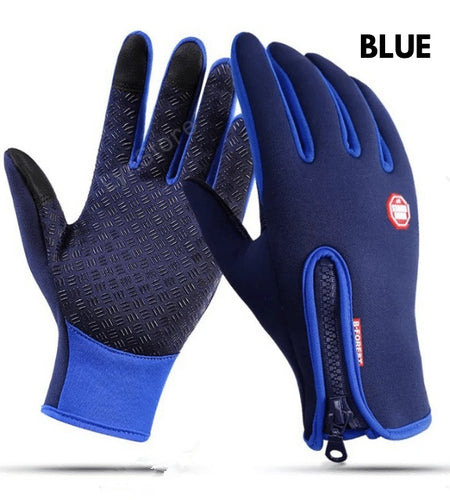 Winter Gloves Touch Screen Riding Motorcycle Sliding Waterproof Sports Gloves With Fleece