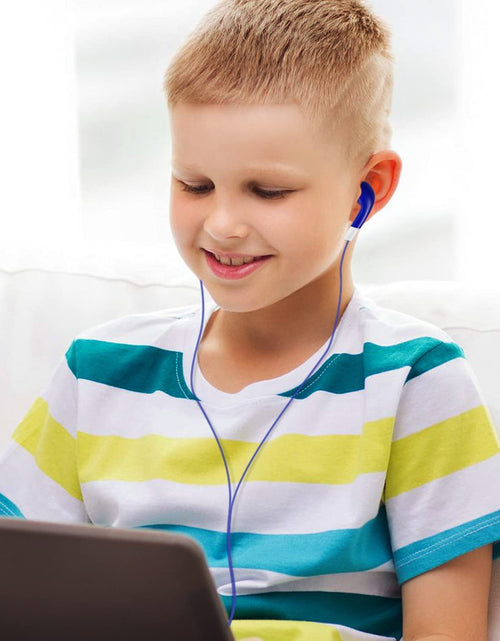 Load image into Gallery viewer, Bulk Kids Earbuds Individually Packaged Classroom 100 Pack Multi Color Earphones Headphones for Children Students Schools Libraries Hospitals
