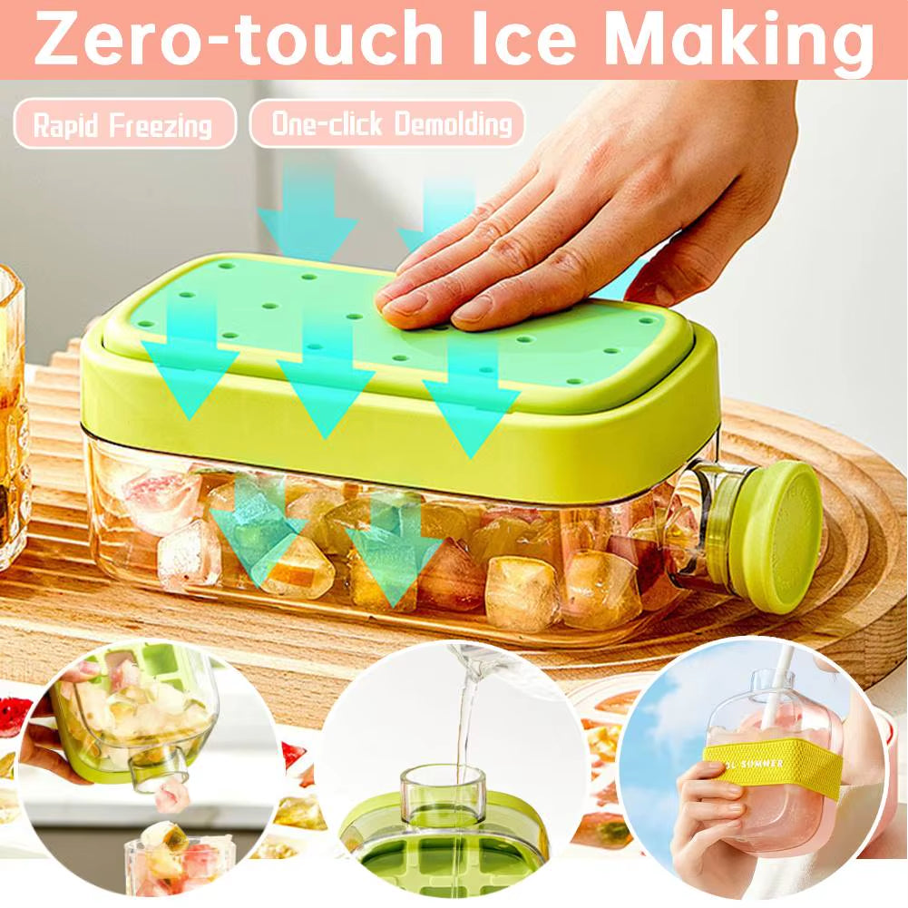 ChillSip Bottle Set – Stylish Water Bottle with Straw &amp; Zero-Contact Ice Cube Tray
