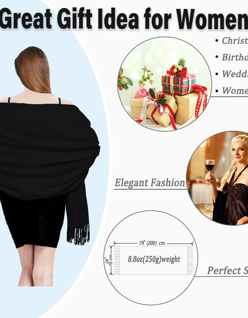 Load image into Gallery viewer, Womens Soft Cashmere Acrylic Shawl Scarf Large Pashmina Wrap Stole Gift Idea
