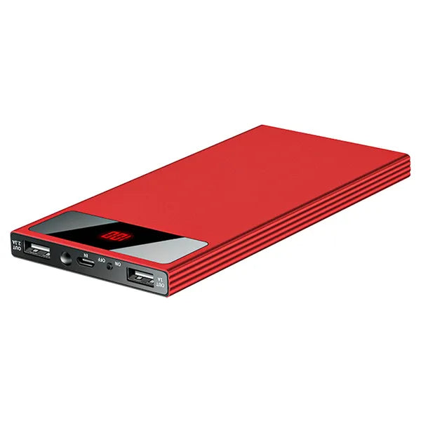 20000mAh Power Bank Ultra Thin External Battery Pack Phone Charger Dual USB Flashlight Battery Remain Display