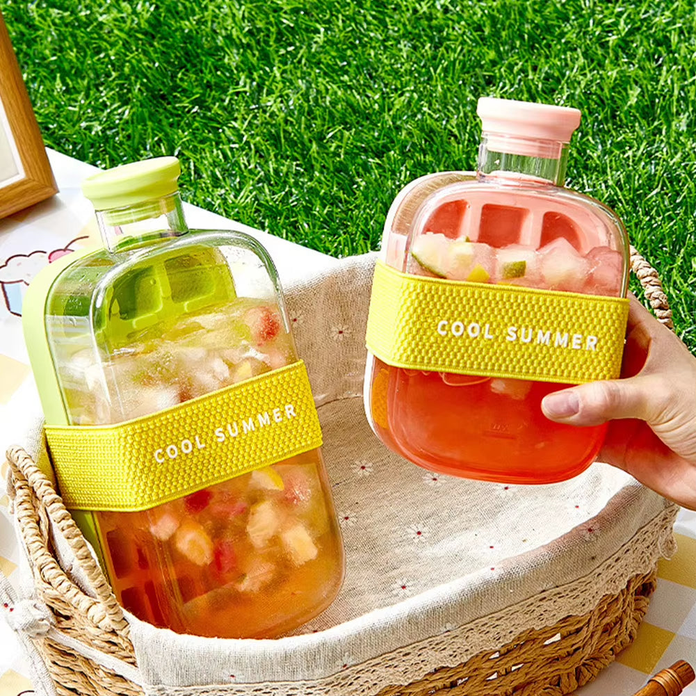 ChillSip Bottle Set – Stylish Water Bottle with Straw &amp; Zero-Contact Ice Cube Tray