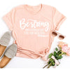 Peach Tee White Text