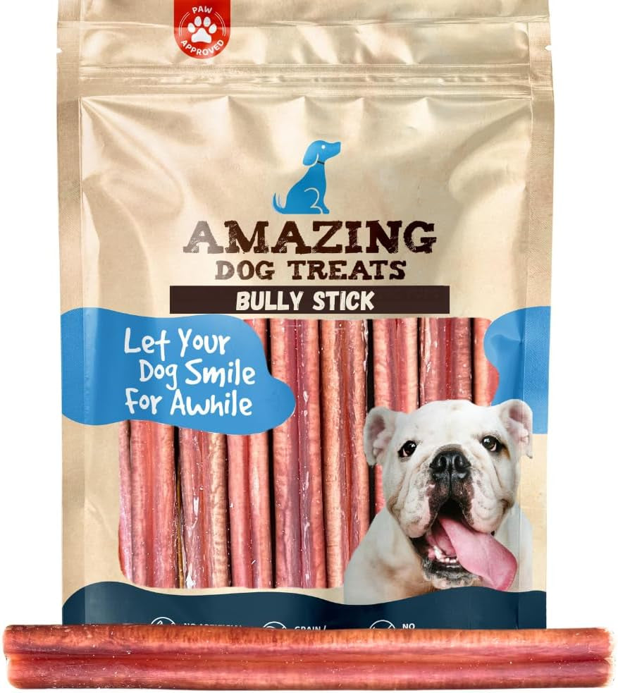 Bully Sticks 6 &amp; 7 Inch Regular Size - Premium Bully Stick Dog Chews - Long Lasting Bully Sticks for Dogs - Best Bully Stick Dog Bone - No Hide Dog Chews
