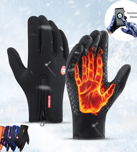 Winter Gloves Touch Screen Riding Motorcycle Sliding Waterproof Sports Gloves With Fleece