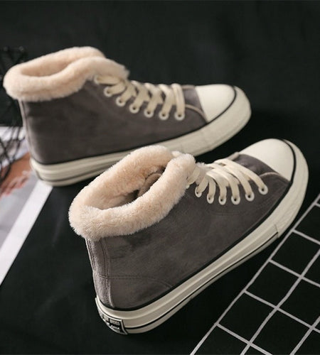 Canvas Shoes Women's Plush Cotton-padded Warm-keeping Cotton Shoes