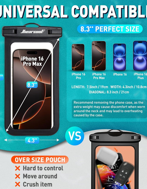 Load image into Gallery viewer, Waterproof Phone Pouch, Waterproof Phone Case for Iphone 15 14 13 12 Pro Max XS Samsung, IPX8 Cellphone Dry Bag Beach Essentials 2Pack-8.3&quot;
