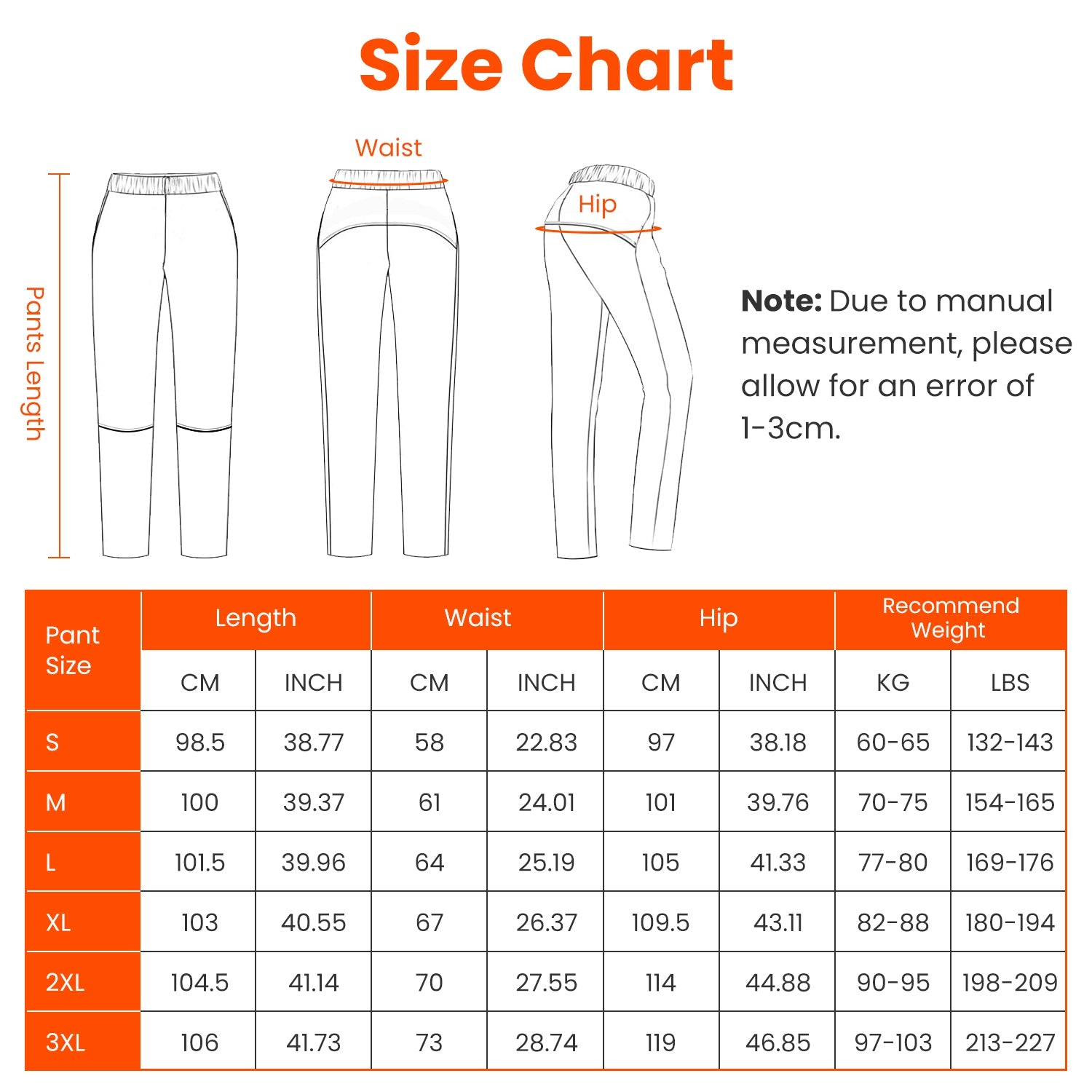 1Pc  Winter Heated Pants For Men Women With 12 Heating Zones 5V USB Powered Heating Trouser With 3 Heating Levels Machine Washable For Outdoor Winter Activities Unisex