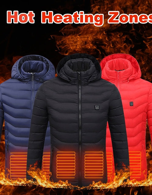 Load image into Gallery viewer, Winter Heated Jacket USB Electric Cotton Coat Zip-up Heater Thermal Clothing Heating Vest For Men
