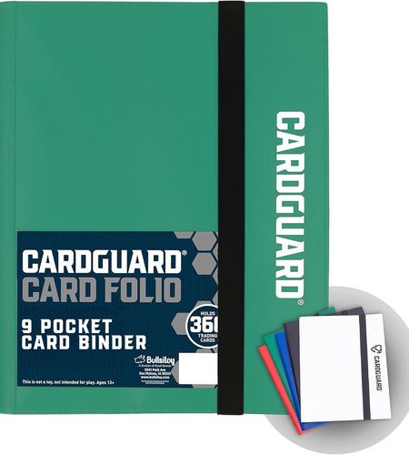 Trading Card Pro-Folio, 9-Pocket Side-Loading Pages, Holds 360 Cards, Dark Green