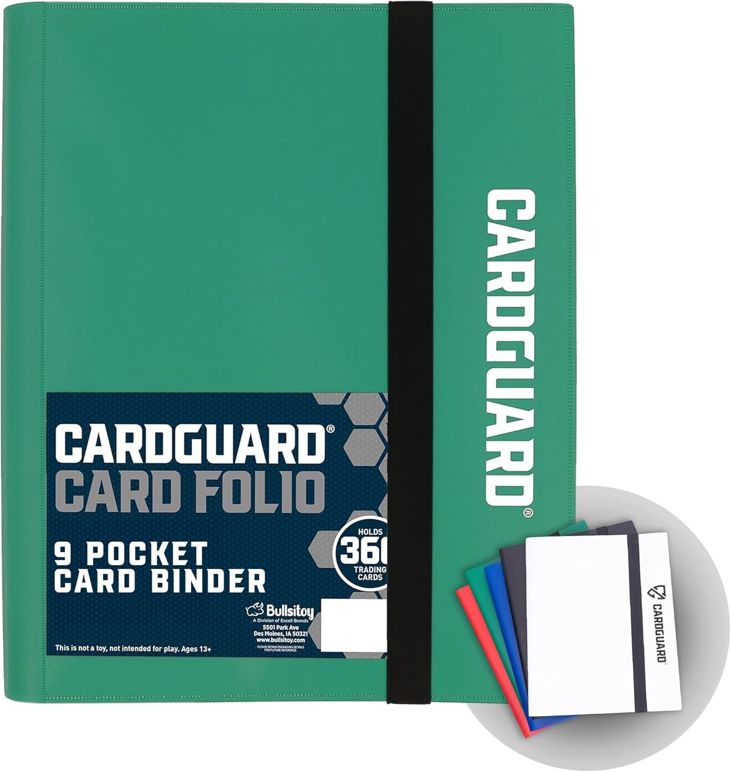 Trading Card Pro-Folio, 9-Pocket Side-Loading Pages, Holds 360 Cards, Dark Green