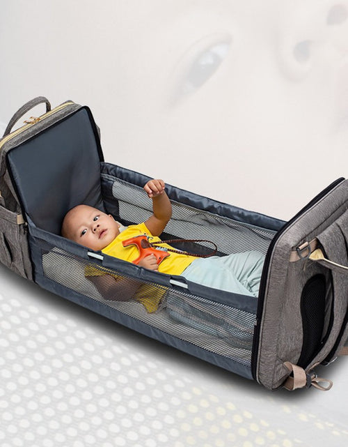 Load image into Gallery viewer, USB Charging Version Mommy Bed Backpack Folding Large Capacity Multi-function
