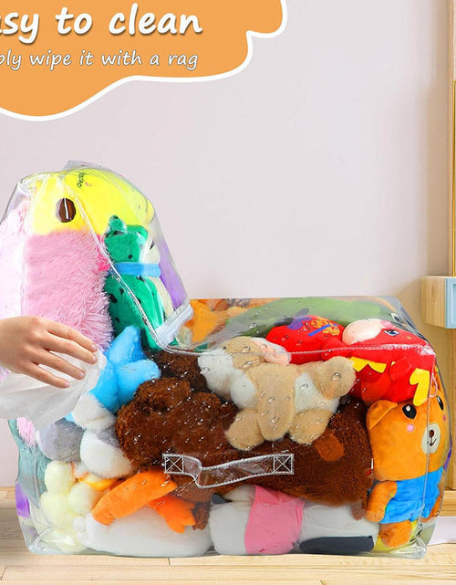 Load image into Gallery viewer, Transparent Pvc Children&#39;s Toy Storage Bag Stool Dual-use
