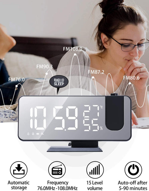 Load image into Gallery viewer, LED Projection Digital Alarm Clock Phone Charger

