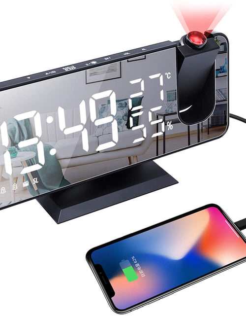 Load image into Gallery viewer, LED Projection Digital Alarm Clock Phone Charger
