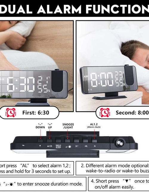 Load image into Gallery viewer, LED Projection Digital Alarm Clock Phone Charger
