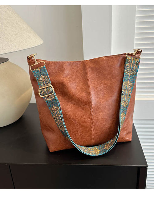Load image into Gallery viewer, Women&#39;s Shoulder Bag With Ethnic Style Wide Shoulder Strap Ins Large Capacity Bucket Crossbody Bags Fashion Handbag
