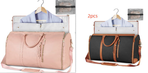 Large Capacity Travel Duffle Bag Women's Handbag Folding Suit Bag