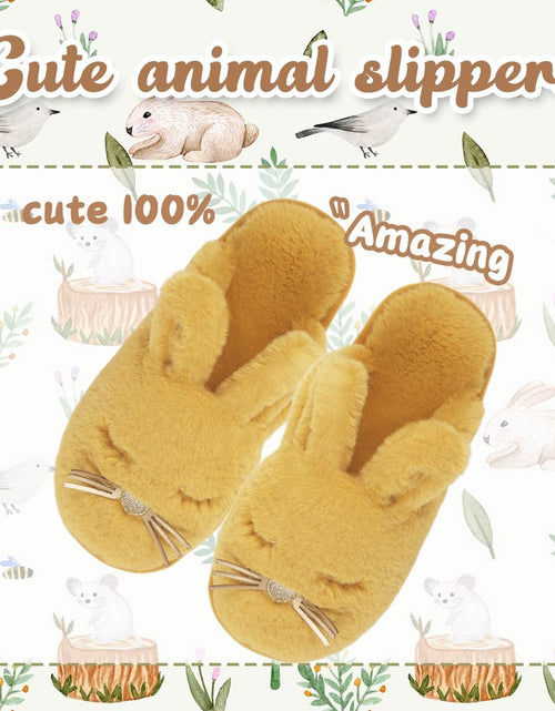Load image into Gallery viewer, Bunny Slippers for Women Fuzzy Cute Animal Memory Foam Indoor House Slippers Easter Thanksgiving Christmas Slippers Gifts
