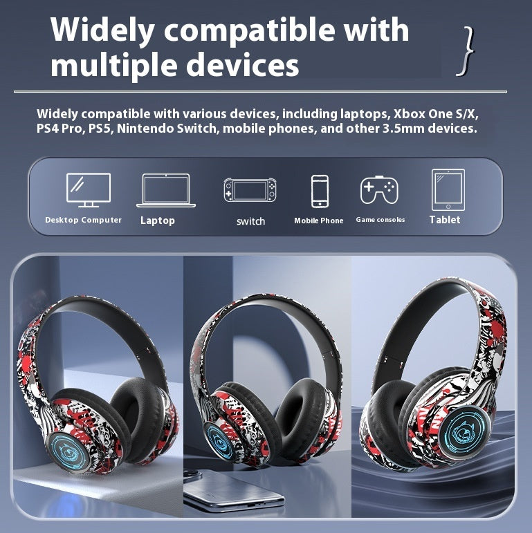 Headset Bluetooth Headset E-sports Games Music Folding Card