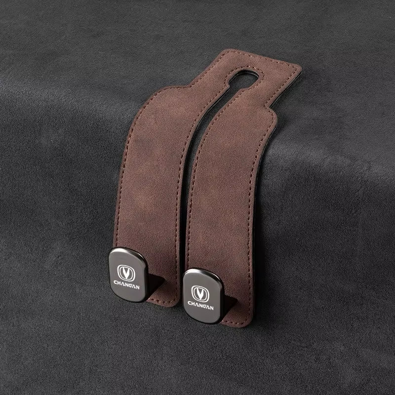 Luxury Suede Double Hook Organizer – Premium Rear Seat Backrest Hook for Changan CS Series &amp; Eado