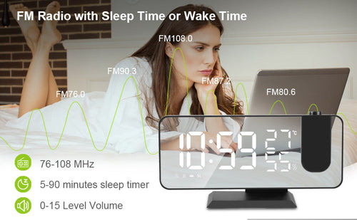 Load image into Gallery viewer, LED Projection Digital Alarm Clock Phone Charger
