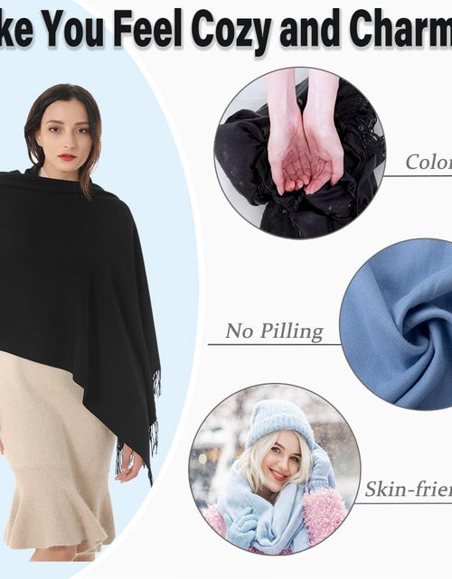 Load image into Gallery viewer, Womens Soft Cashmere Acrylic Shawl Scarf Large Pashmina Wrap Stole Gift Idea
