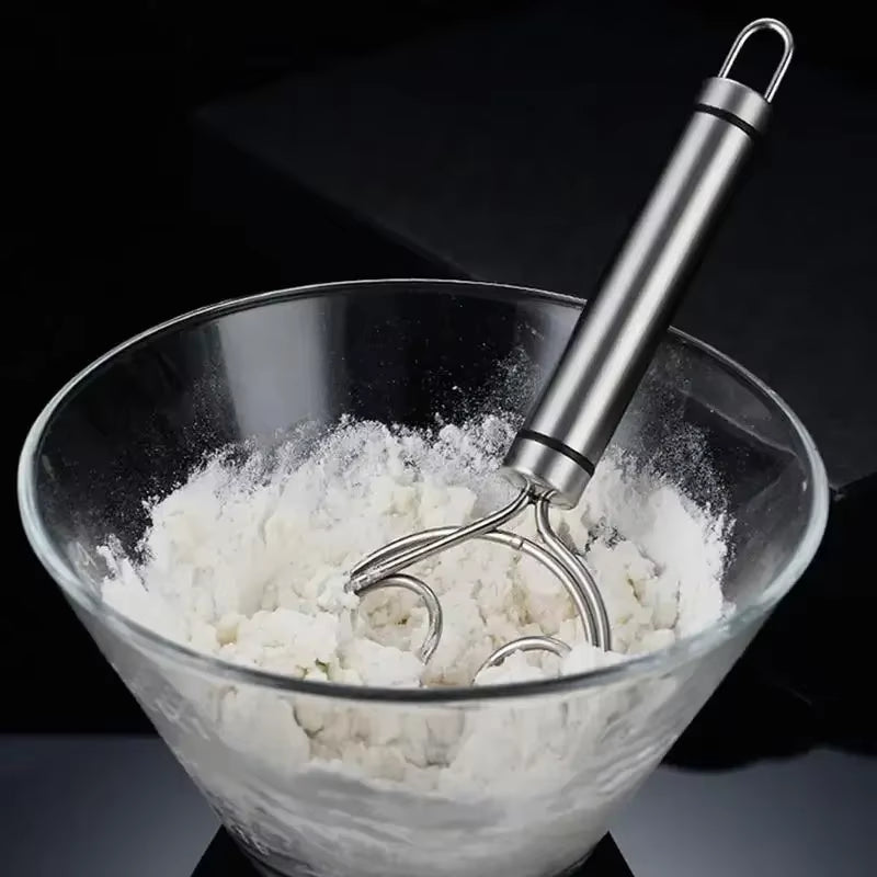 Baker’s Best Danish Dough Whisk – Dutch-Style Stainless Steel Hand Mixer for Effortless Bread, Biscuits &amp; Cakes