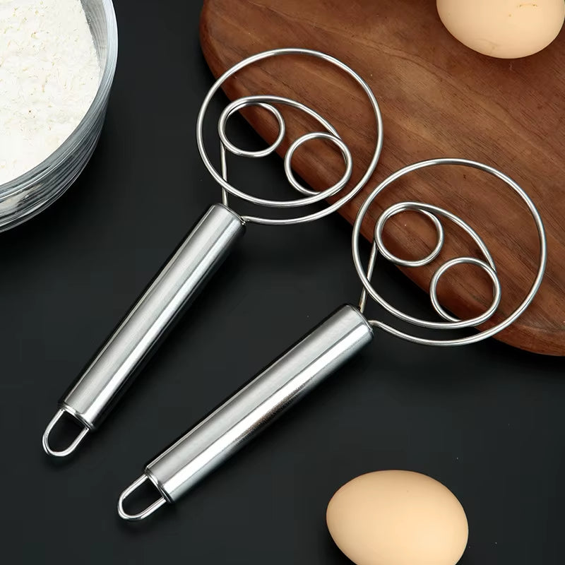 Baker’s Best Danish Dough Whisk – Dutch-Style Stainless Steel Hand Mixer for Effortless Bread, Biscuits &amp; Cakes