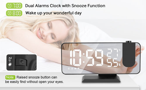 Load image into Gallery viewer, LED Projection Digital Alarm Clock Phone Charger
