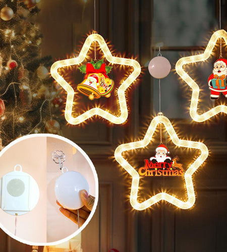 Christmas Pendant Decoration Christmas Atmosphere Led Lights Led Christmas Star Light Decoration For Window Door For Holiday