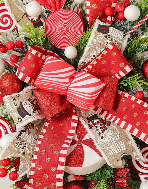 Load image into Gallery viewer, Christmas Wreath Candy Upside Down Tree Garland Artificial Xmas Ornament Home Porch Window Christmas wreath Door Wall Hanging Decoration
